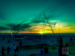 bubble artists sunset beach landscape seaside oregon